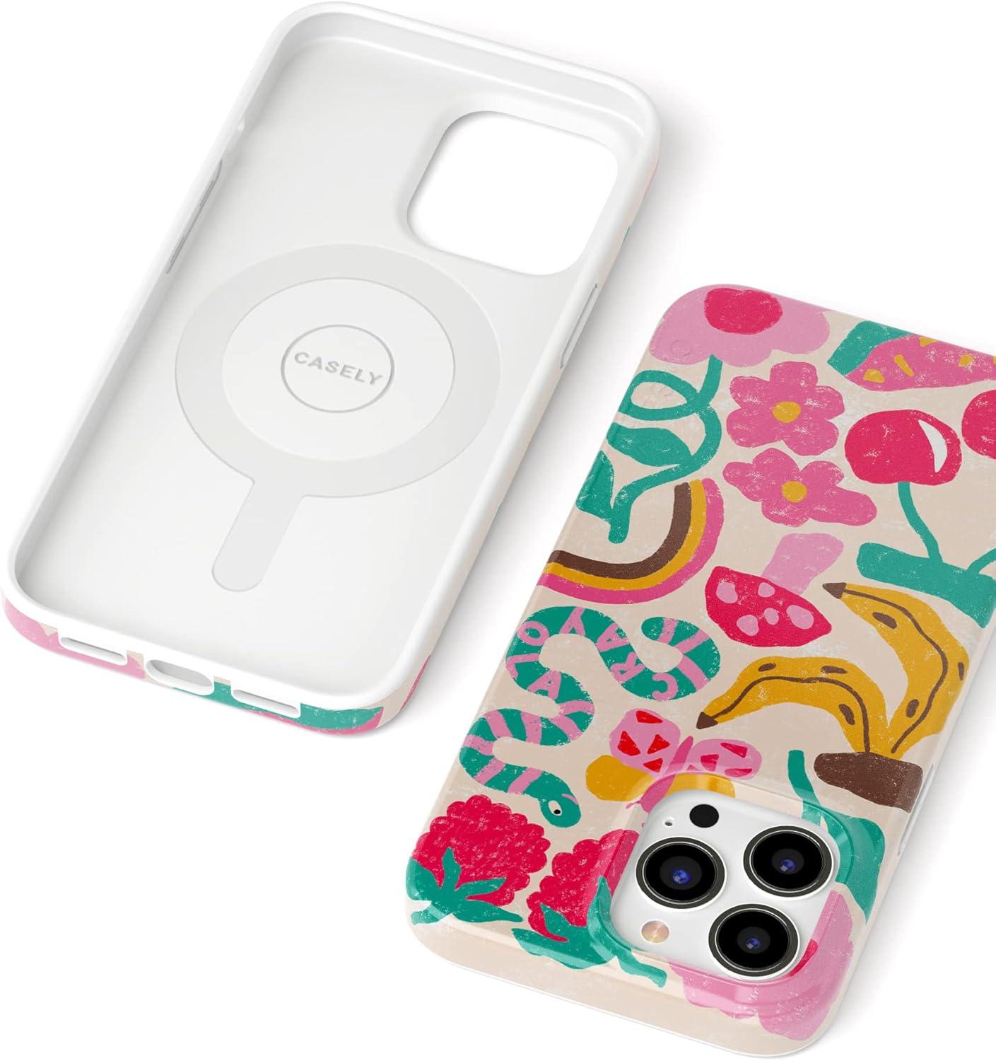 imageCasely iPhone 13 Pro Case Compatible with MagSafe Flower Patch Girly Floral CaseCrayola Doodle Bug Crayola Crayon