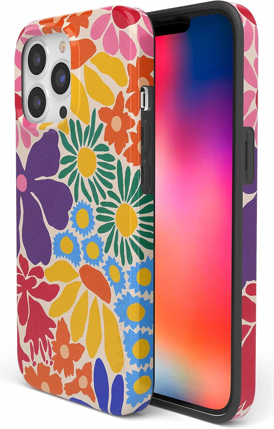 imageCasely iPhone 13 Pro Case Compatible with MagSafe Flower Patch Girly Floral CaseFlower Patch MultiColor Floral