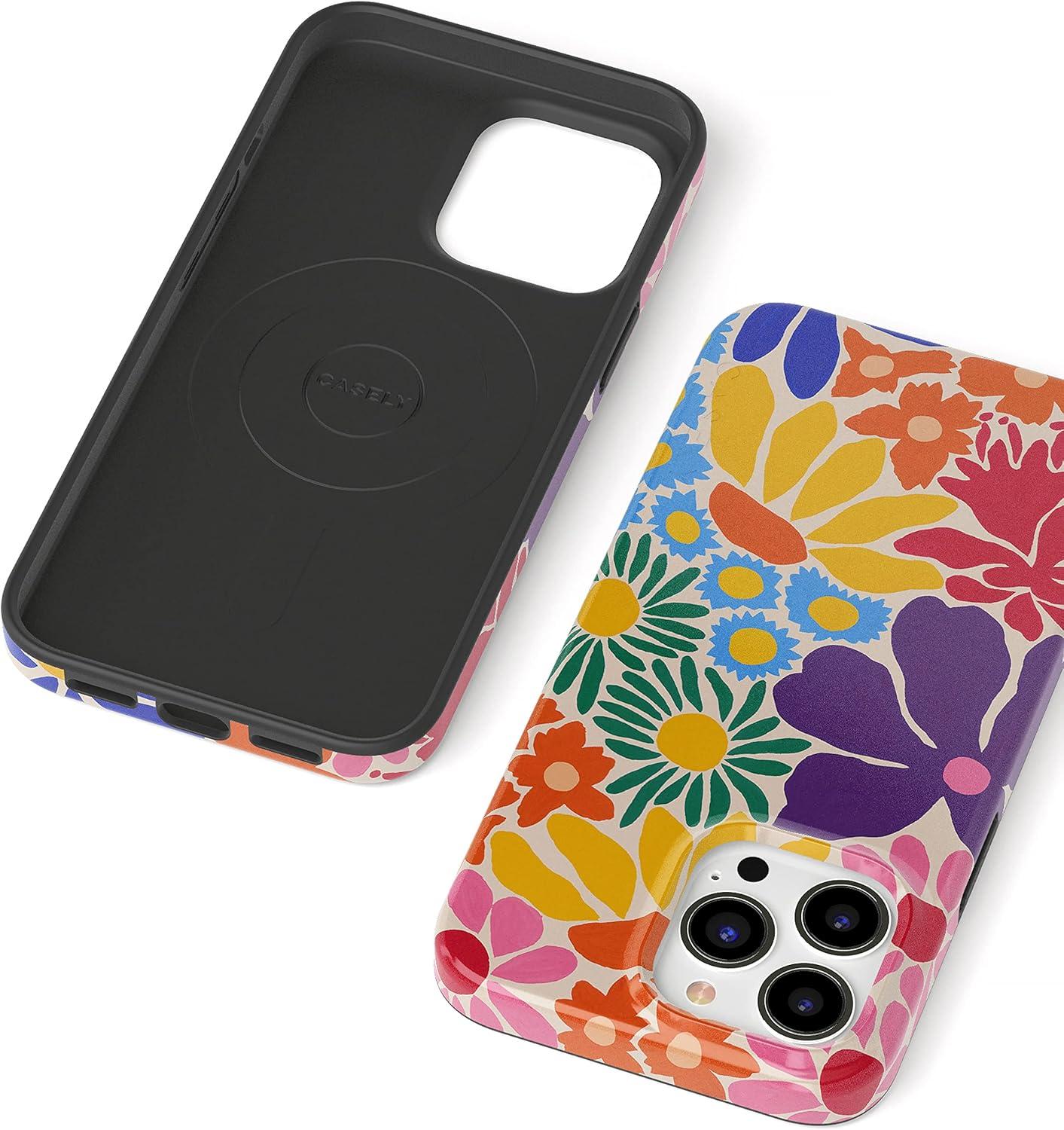 imageCasely iPhone 13 Pro Case Compatible with MagSafe Flower Patch Girly Floral CaseFlower Patch MultiColor Floral