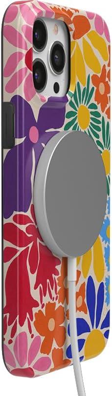 imageCasely iPhone 13 Pro Case Compatible with MagSafe Flower Patch Girly Floral CaseFlower Patch MultiColor Floral