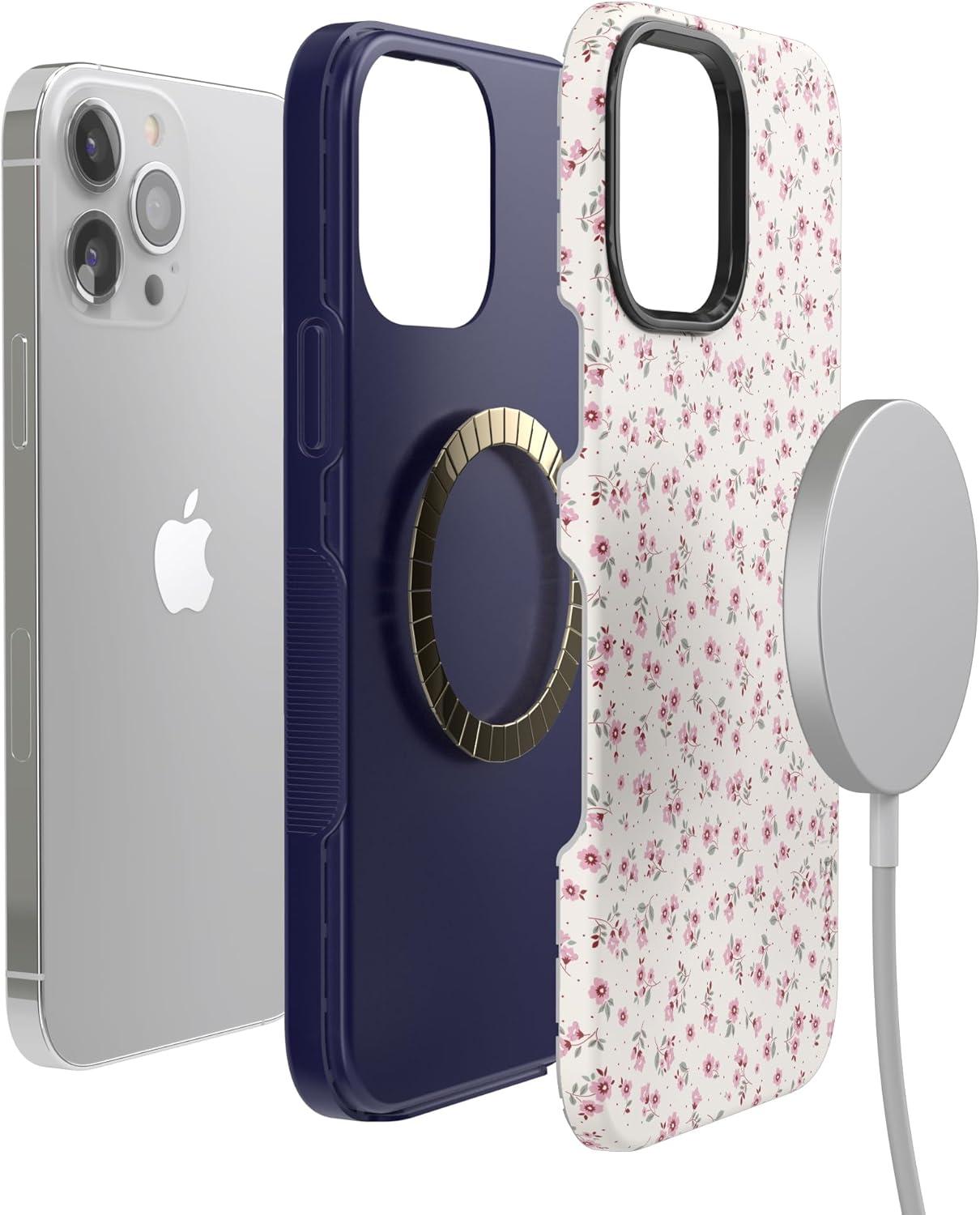 imageCasely iPhone 13 Pro Case  Ride The Wave  Pastel Rainbow Lined  Compatible with MagSafe  Bold Protective DesignCottage Charm  Cottagecore Case