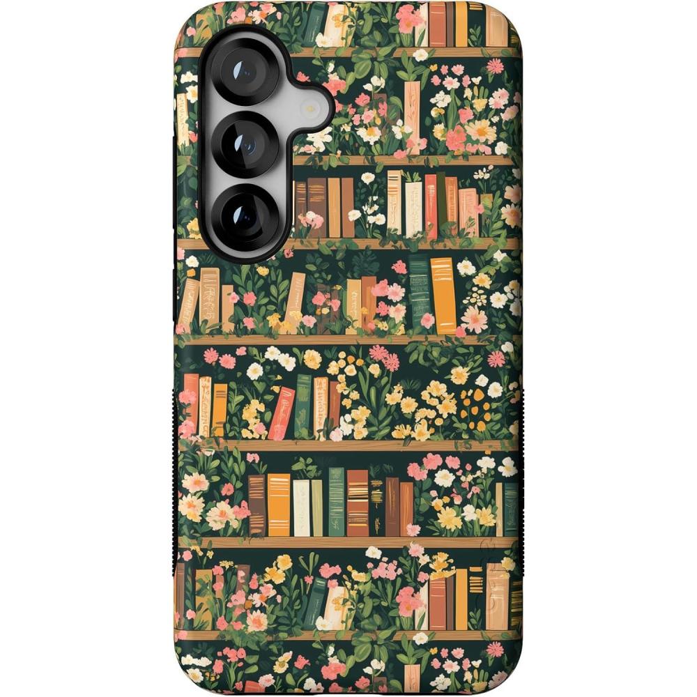 imageCasely Galaxy S25 Case  Oasis  Pura Vida Floral  Compatible with MagSafe  Bold Protective DesignBook Nook  Floral Library