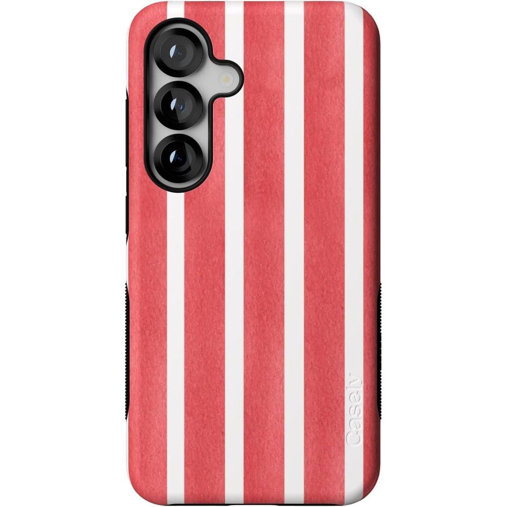 imageCasely Galaxy S25 Case  Oasis  Pura Vida Floral  Compatible with MagSafe  Bold Protective DesignEast Coast Summer  Red Stripes