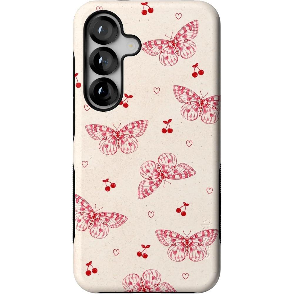 imageCasely Galaxy S25 Case  Oasis  Pura Vida Floral  Compatible with MagSafe  Bold Protective DesignHeart Flutters  Butterfly