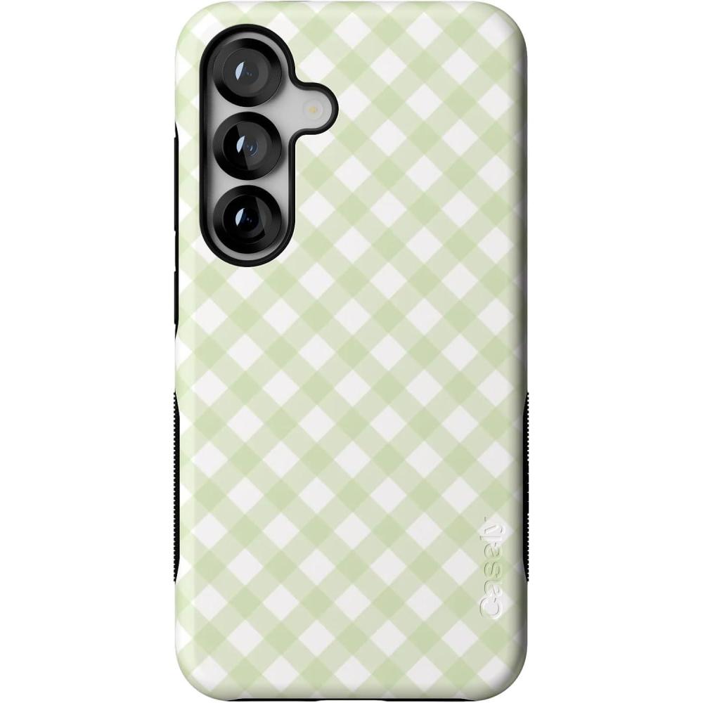 imageCasely Galaxy S25 Case  Oasis  Pura Vida Floral  Compatible with MagSafe  Bold Protective DesignMint Lattice  Sunday Best  Green Gingham