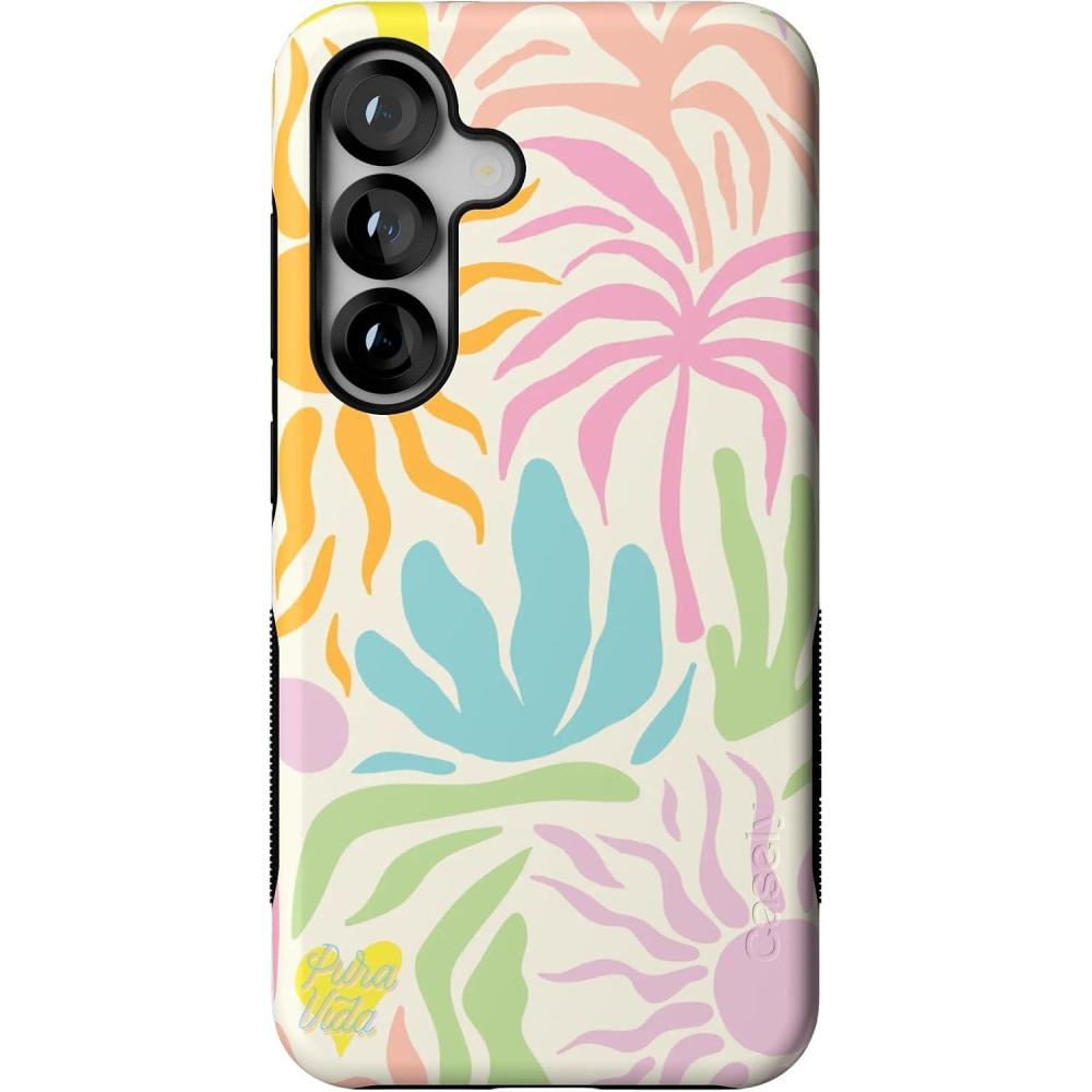 imageCasely Galaxy S25 Case Oasis Pura Vida Floral Compatible with MagSafe Bold Protective DesignPura Vida Oasis