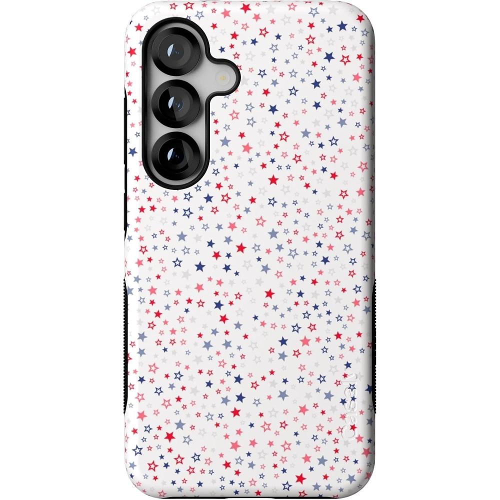 imageCasely Galaxy S25 Case  Oasis  Pura Vida Floral  Compatible with MagSafe  Bold Protective DesignSeeing Stars  Red  White  Blue