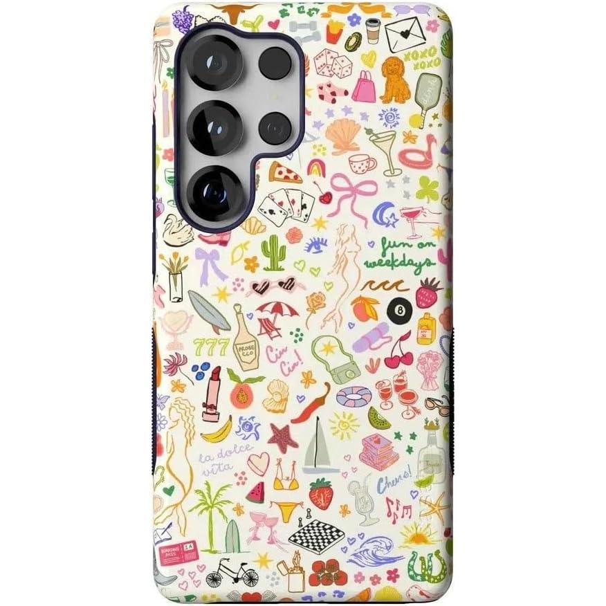 imageCasely Galaxy S25 Ultra Case  Chateau Pups  French Dog  Compatible with MagSafe  Bold Protective DesignAll the Fun Things  Fun on Weekdays