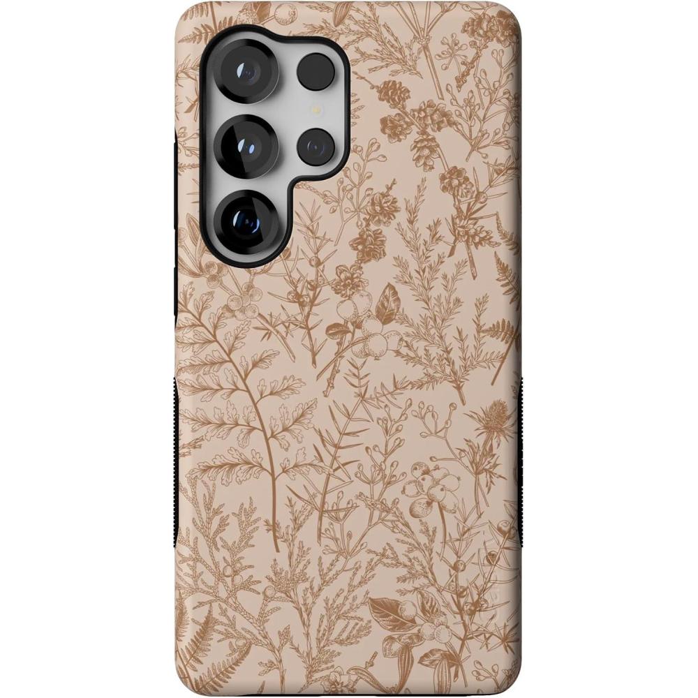 imageCasely Galaxy S25 Ultra Case  Chateau Pups  French Dog  Compatible with MagSafe  Bold Protective DesignBeige Garden  Neutral Floral