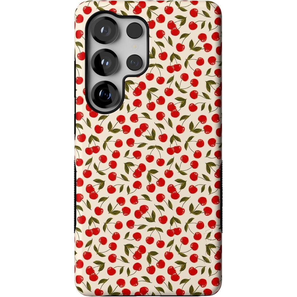 imageCasely Galaxy S25 Ultra Case  Chateau Pups  French Dog  Compatible with MagSafe  Bold Protective DesignCherry on Top  Red Cherries