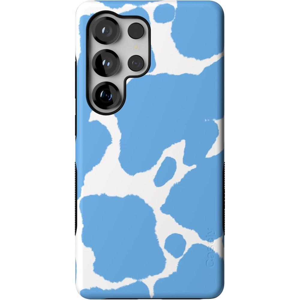 imageCasely Galaxy S25 Ultra Case  Chateau Pups  French Dog  Compatible with MagSafe  Bold Protective DesignCurrent MOOd  Light Blue Cow Print