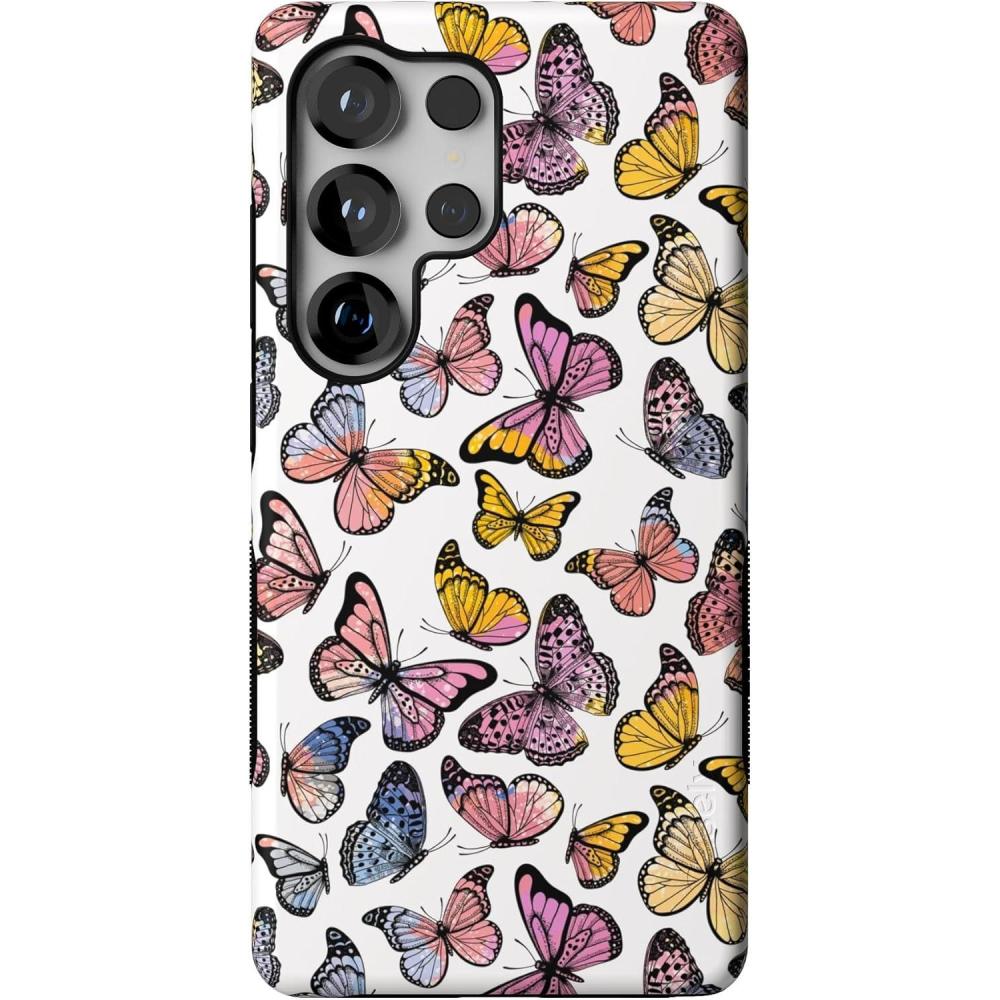 imageCasely Galaxy S25 Ultra Case  Chateau Pups  French Dog  Compatible with MagSafe  Bold Protective DesignFree Spirit  Rainbow Butterfly