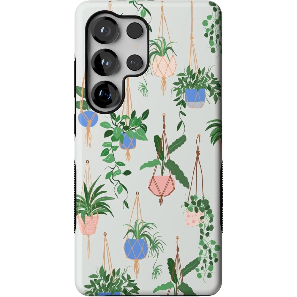 imageCasely Galaxy S25 Ultra Case  Chateau Pups  French Dog  Compatible with MagSafe  Bold Protective DesignHanging Around  Potted Plants Floral