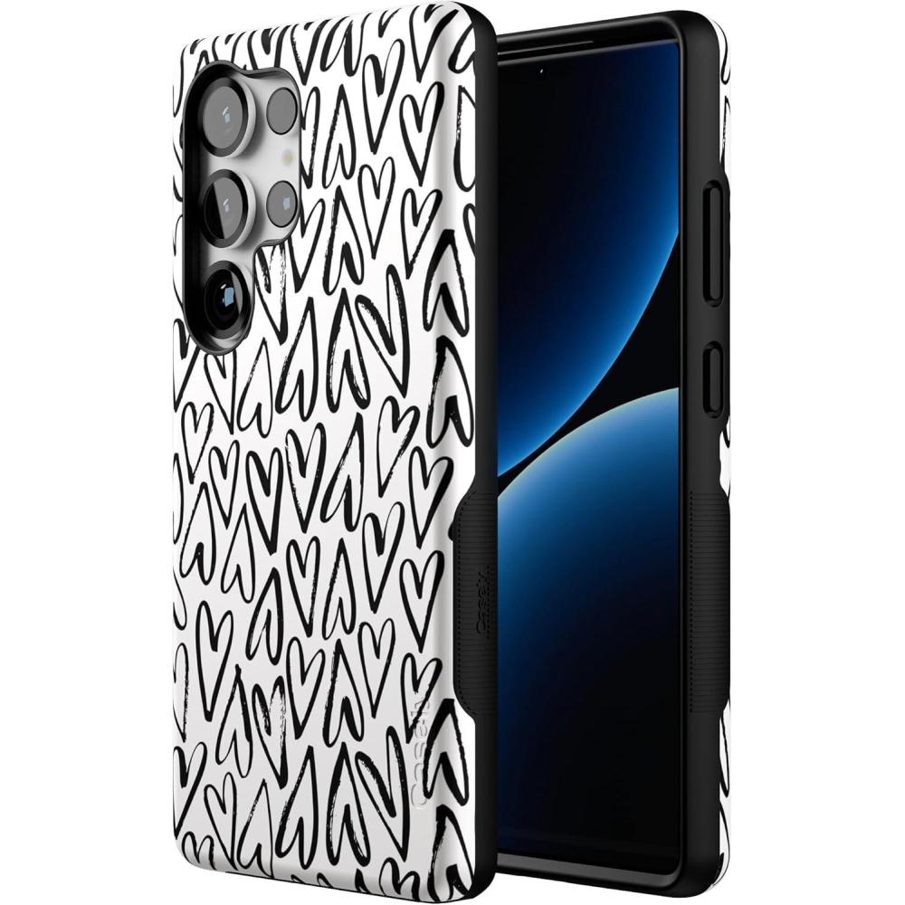 imageCasely Galaxy S25 Ultra Case  Chateau Pups  French Dog  Compatible with MagSafe  Bold Protective DesignHeart Throb  Endless Hearts