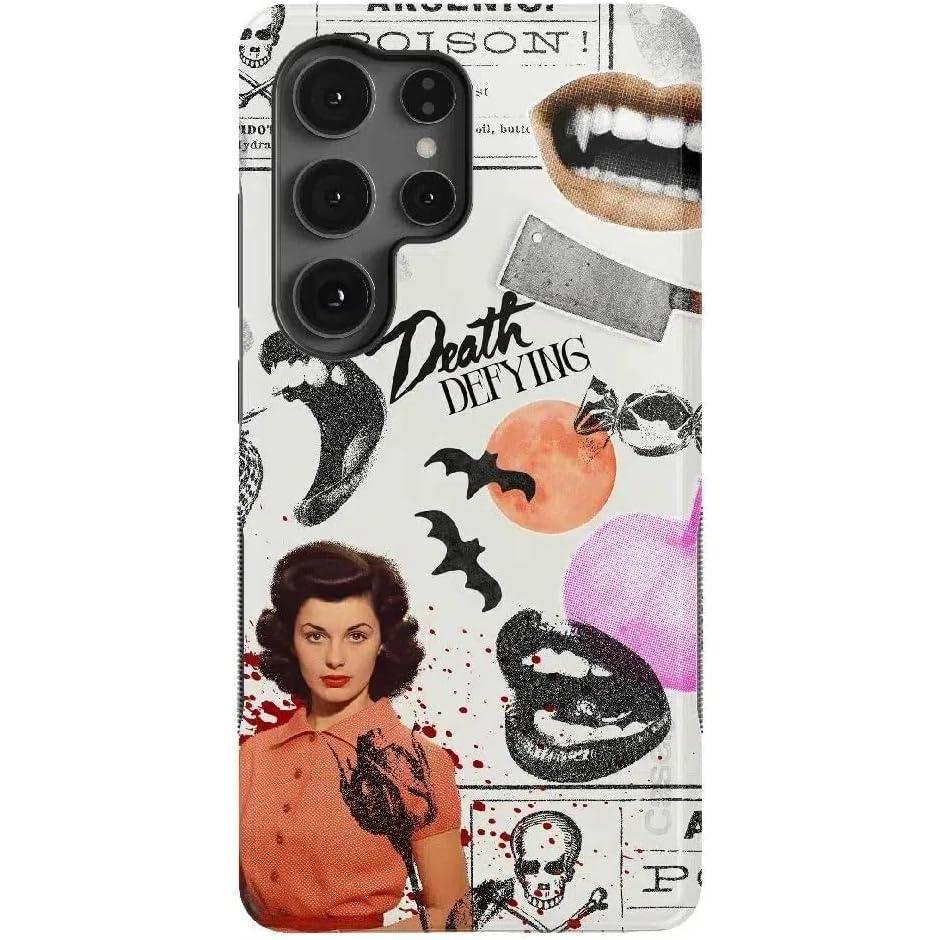 imageCasely Galaxy S25 Ultra Case  Chateau Pups  French Dog  Compatible with MagSafe  Bold Protective DesignIf You Dare  Horror Collage