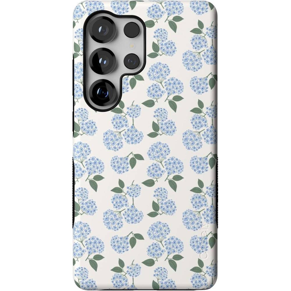 imageCasely Galaxy S25 Ultra Case  Chateau Pups  French Dog  Compatible with MagSafe  Bold Protective DesignNantucket Cottage  Blue Hydrangea