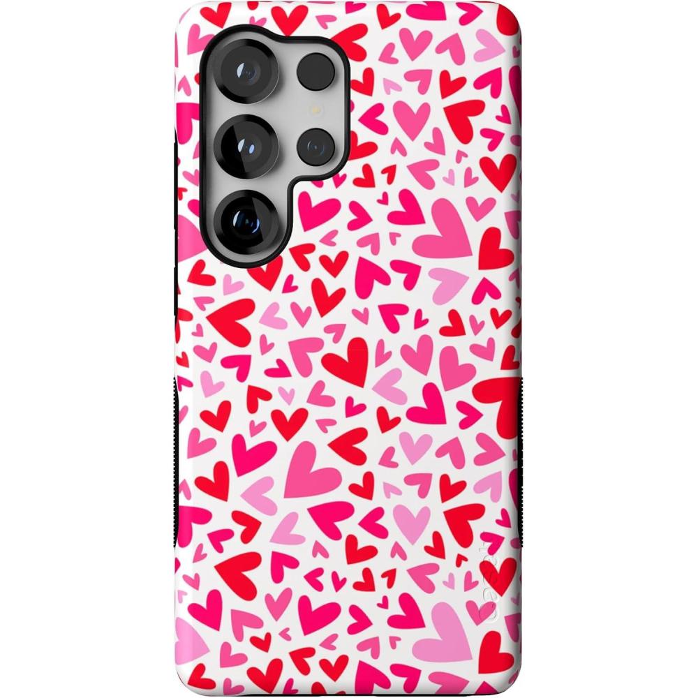 imageCasely Galaxy S25 Ultra Case  Chateau Pups  French Dog  Compatible with MagSafe  Bold Protective DesignXOXO  Pink Candy Hearts