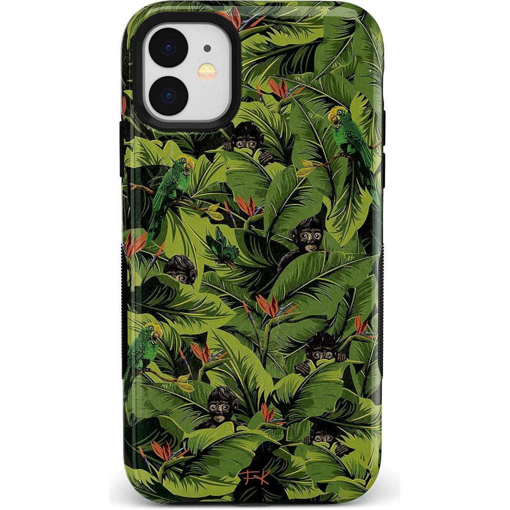 imageCasely iPhone 11 Case  Vida y Muerte  Frida Kahlo Dotted Skull CaseFrida Kahlo  Sneaky Monkeys  Jungle Floral