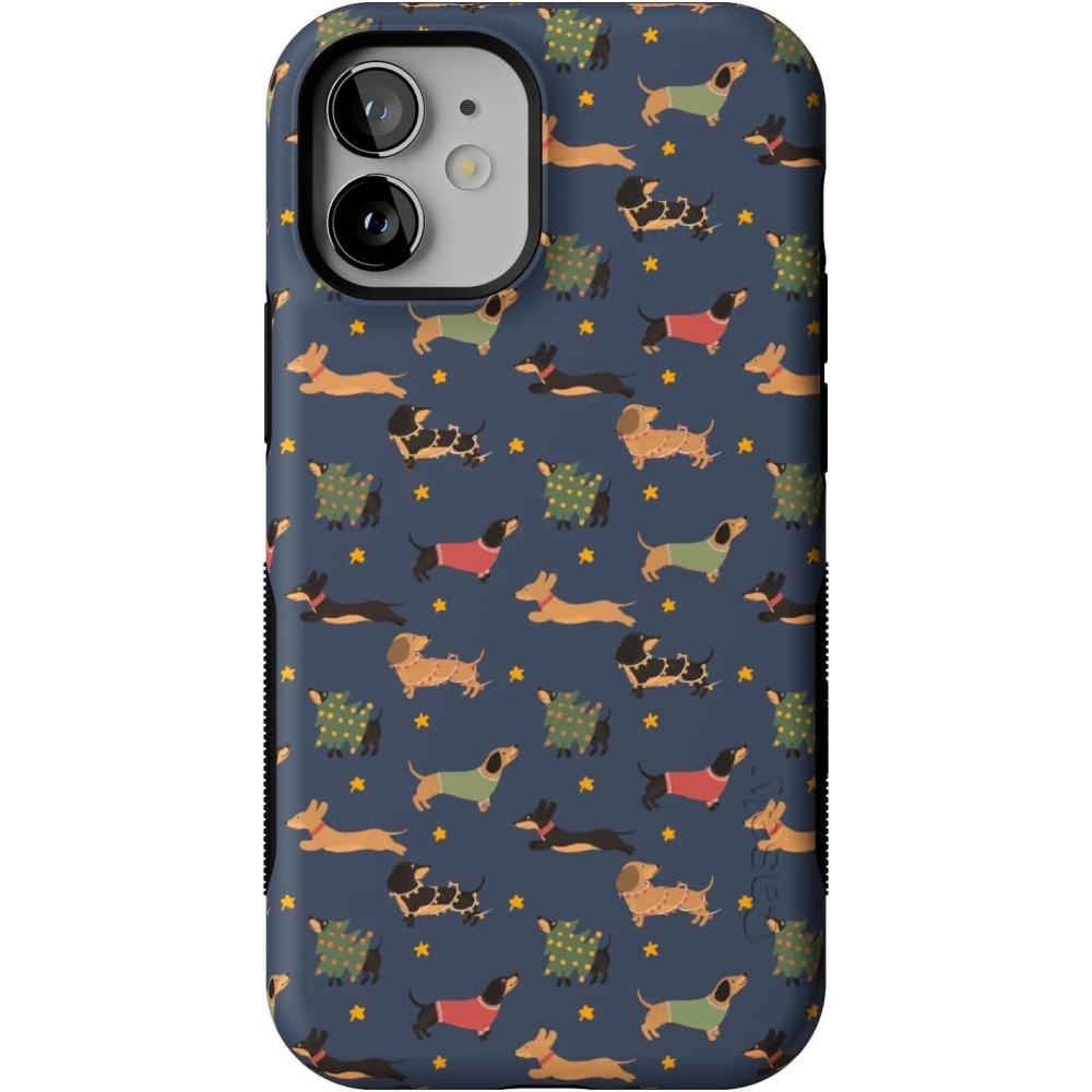imageCasely iPhone 12 Mini Case  Dashing Doxies  Dachshund Dog  Compatible with MagSafe  Bold Protective Case Design