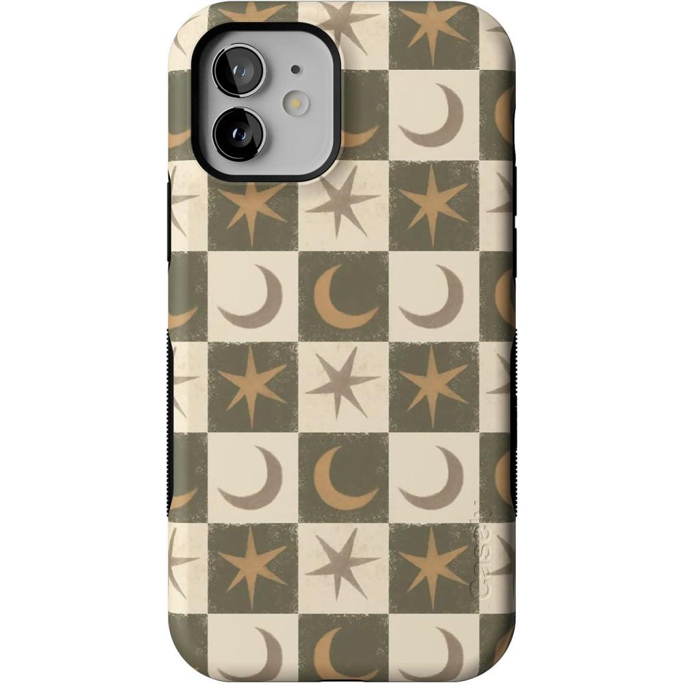 imageCasely iPhone 12 Mini Case  Mystic Moonstar  Green Celestial  Compatible with MagSafe  Bold Protective Design