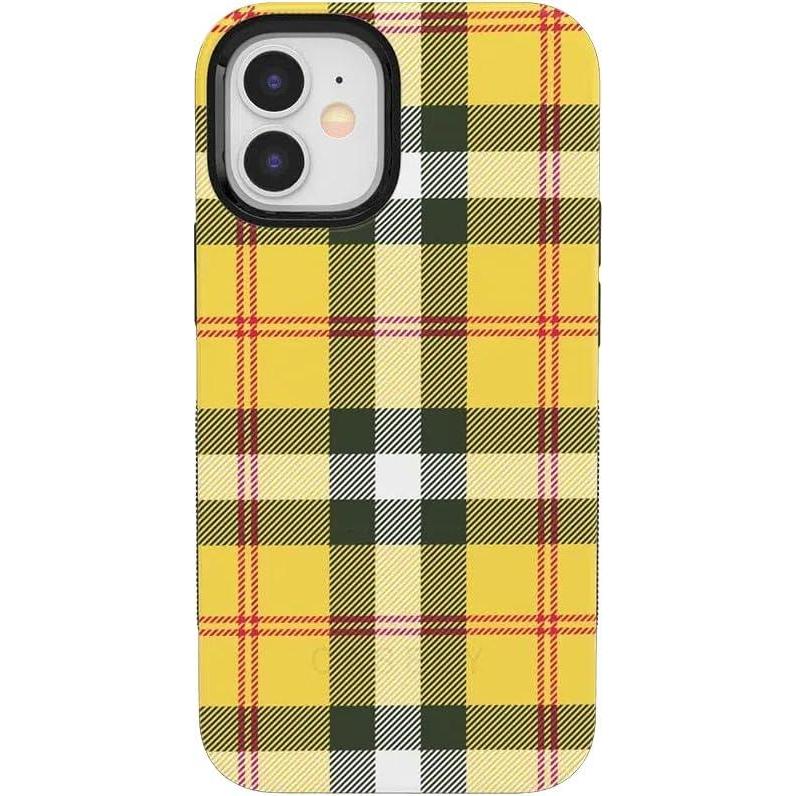 imageCasely iPhone 12 Mini Case  Viva La Vida  Frida Kahlo Collage  Compatible with MagSafe  Bold Protective DesignAs if  Yellow Plaid