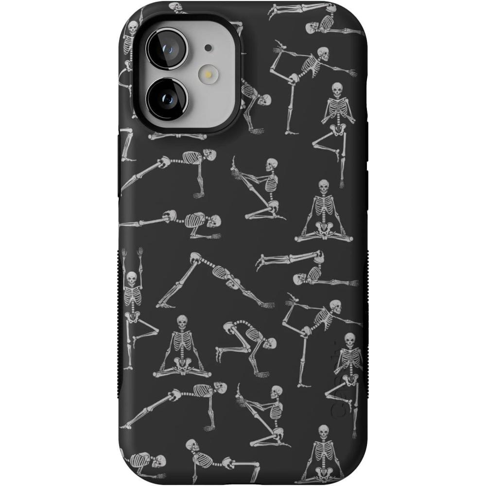 imageCasely iPhone 12 Mini Case  Viva La Vida  Frida Kahlo Collage  Compatible with MagSafe  Bold Protective DesignCorpse Pose  Skeleton Yoga