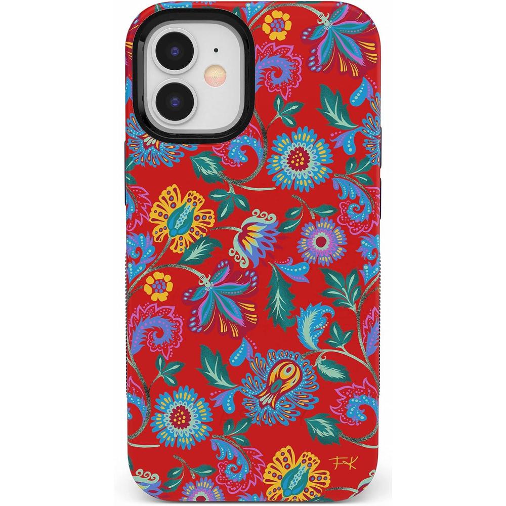 imageCasely iPhone 12 Mini Case  Viva La Vida  Frida Kahlo Collage  Compatible with MagSafe  Bold Protective DesignFrida Kahlo  Painted Flowers  Floral