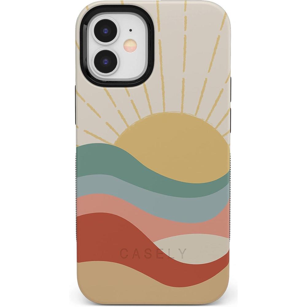 imageCasely iPhone 12 Mini Case  Viva La Vida  Frida Kahlo Collage  Compatible with MagSafe  Bold Protective DesignHere Comes the Sun  Colorblock Sunset