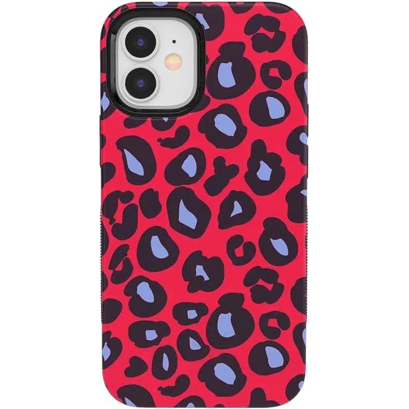 imageCasely iPhone 12 Mini Case  Viva La Vida  Frida Kahlo Collage  Compatible with MagSafe  Bold Protective DesignInto the Wild  Red  Blue Leopard Print