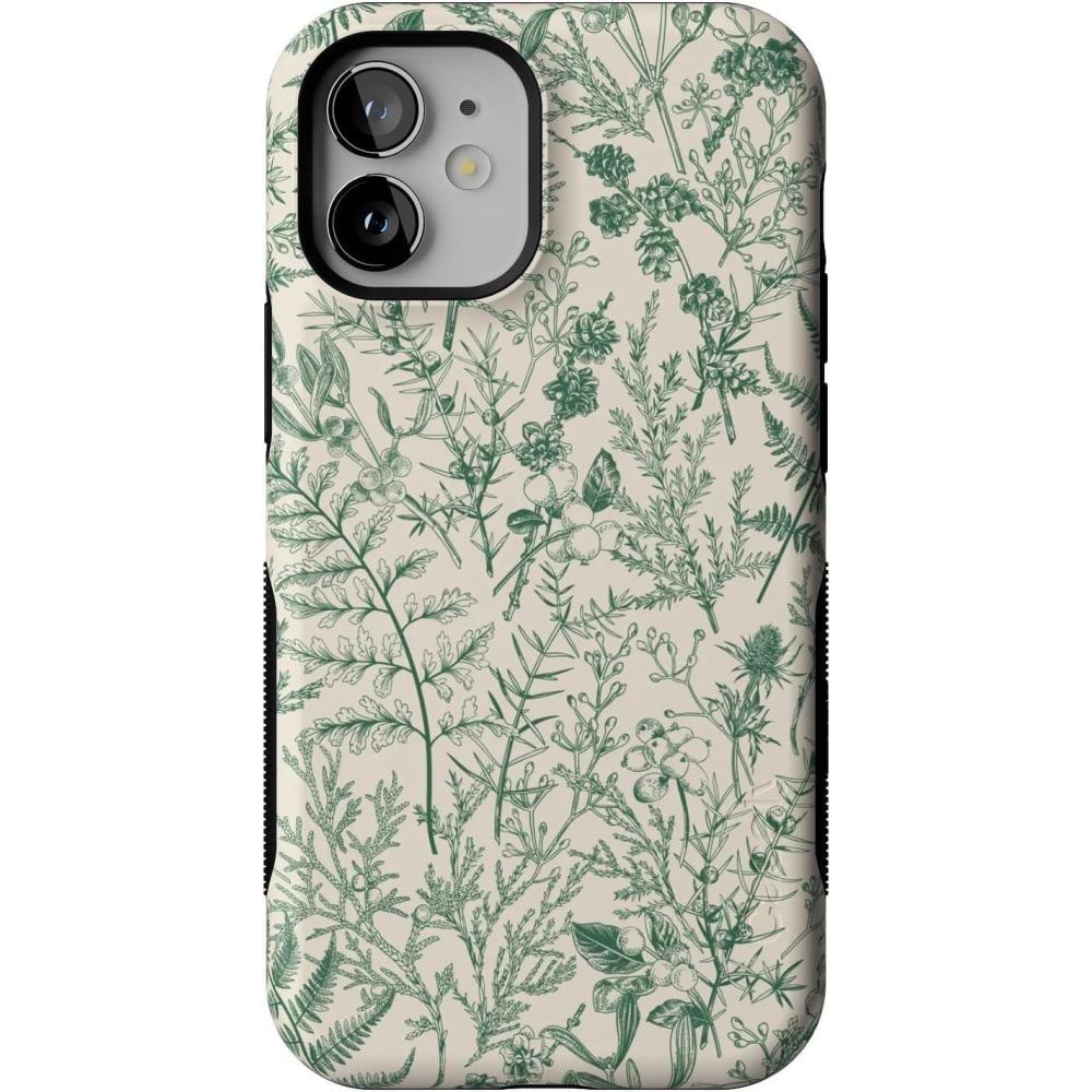 imageCasely iPhone 12 Mini Case  Viva La Vida  Frida Kahlo Collage  Compatible with MagSafe  Bold Protective DesignSage Garden  Green Floral