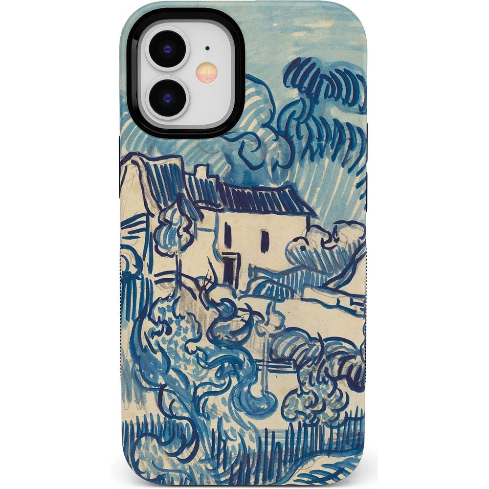 imageCasely iPhone 12 Mini Case  Viva La Vida  Frida Kahlo Collage  Compatible with MagSafe  Bold Protective DesignVan Gogh  Landscape With Houses