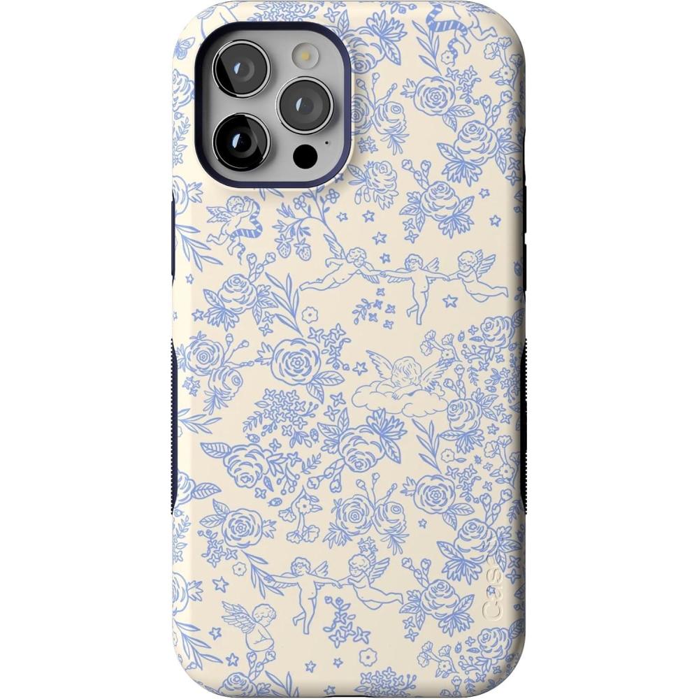 imageCasely iPhone 12 Pro Max Case  Denim Cowgirl  Fun on Weekdays  Compatible with MagSafe  Bold Protective Case DesignCupids Canvas  Periwinkle Floral