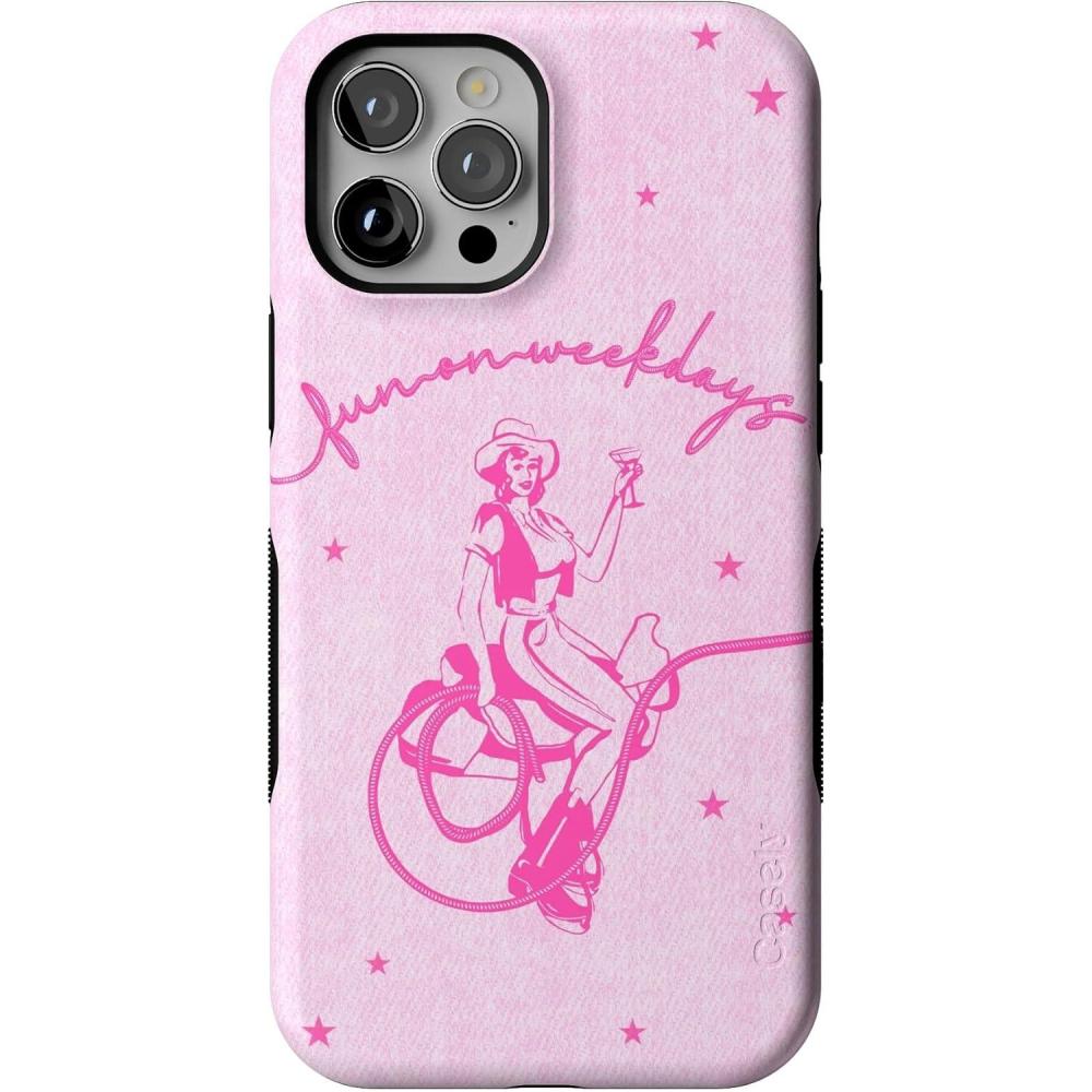 imageCasely iPhone 12 Pro Max Case  Denim Cowgirl  Fun on Weekdays  Compatible with MagSafe  Bold Protective Case DesignDenim Cowgirl  Fun on Weekdays