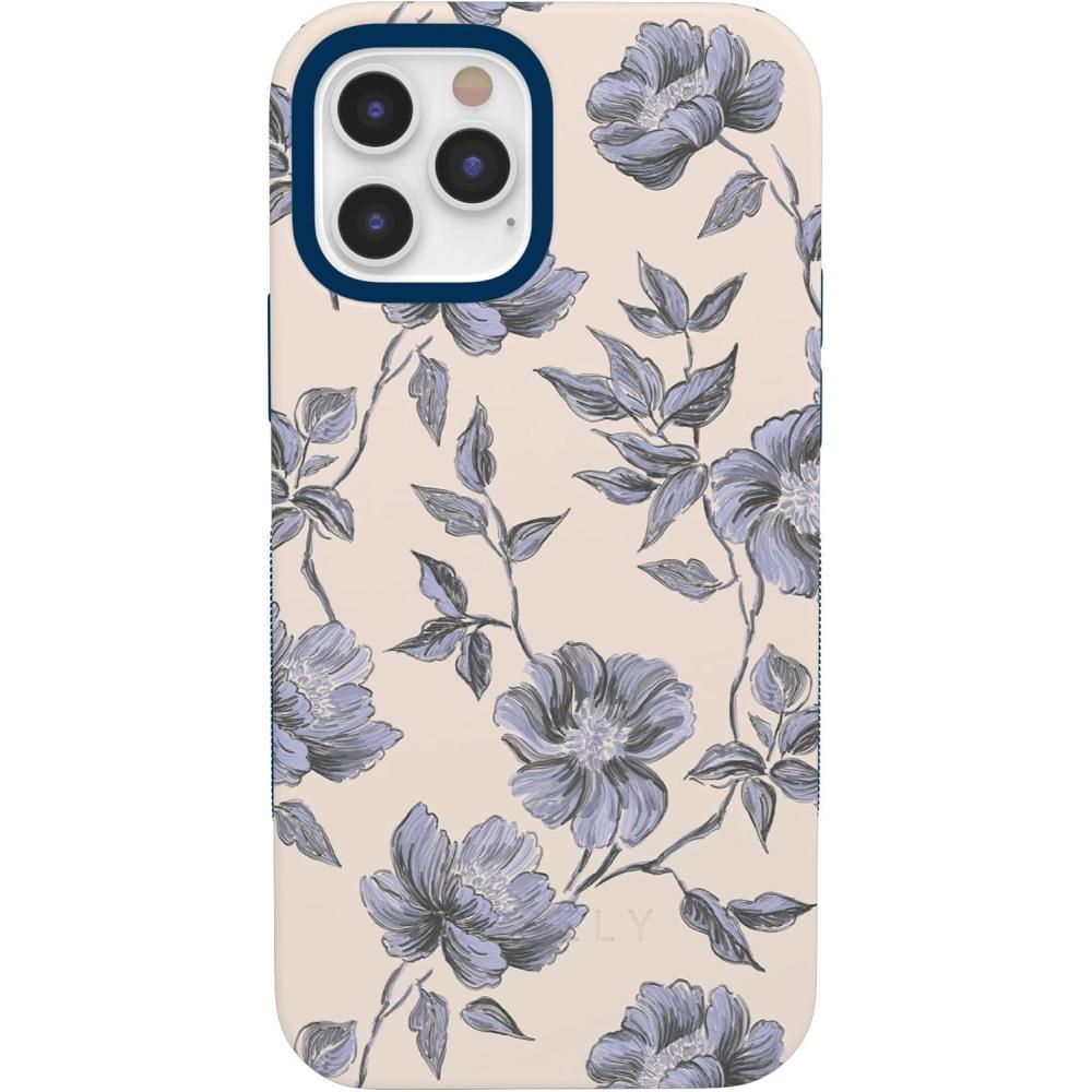 imageCasely iPhone 12 Pro Max Case  Denim Cowgirl  Fun on Weekdays  Compatible with MagSafe  Bold Protective Case DesignInk  Iris  Vintage Floral