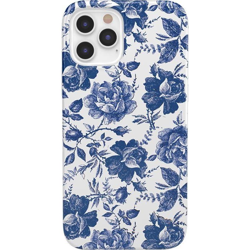 imageCasely iPhone 12 Pro Max Case  Vida y Muerte  Frida Kahlo Dotted Skull CaseRose to Fame  Blue  White Rose Floral