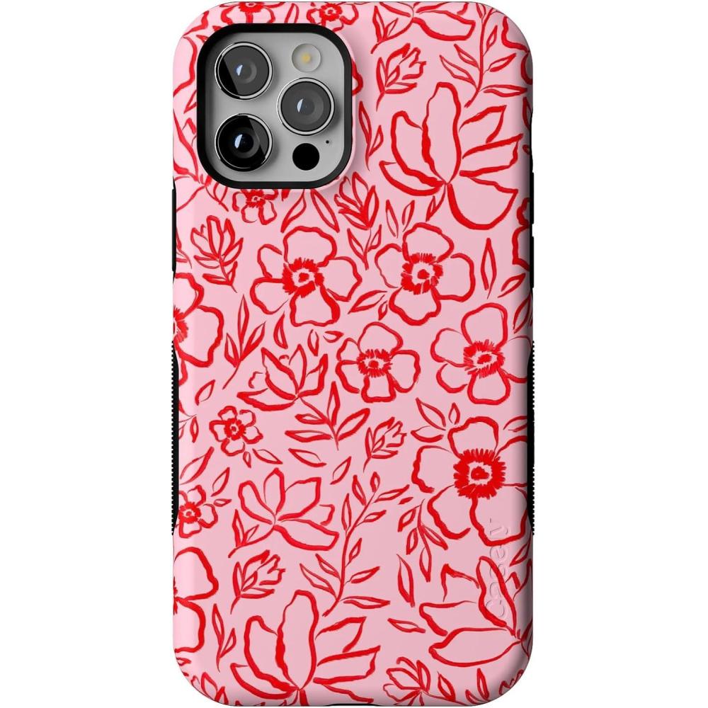 imageCasely iPhone 1212 Pro Case  Tropical Dreams  Pura Vida  Compatible with MagSafe  Bold Protective DesignBlush Garden  Floral Doodle