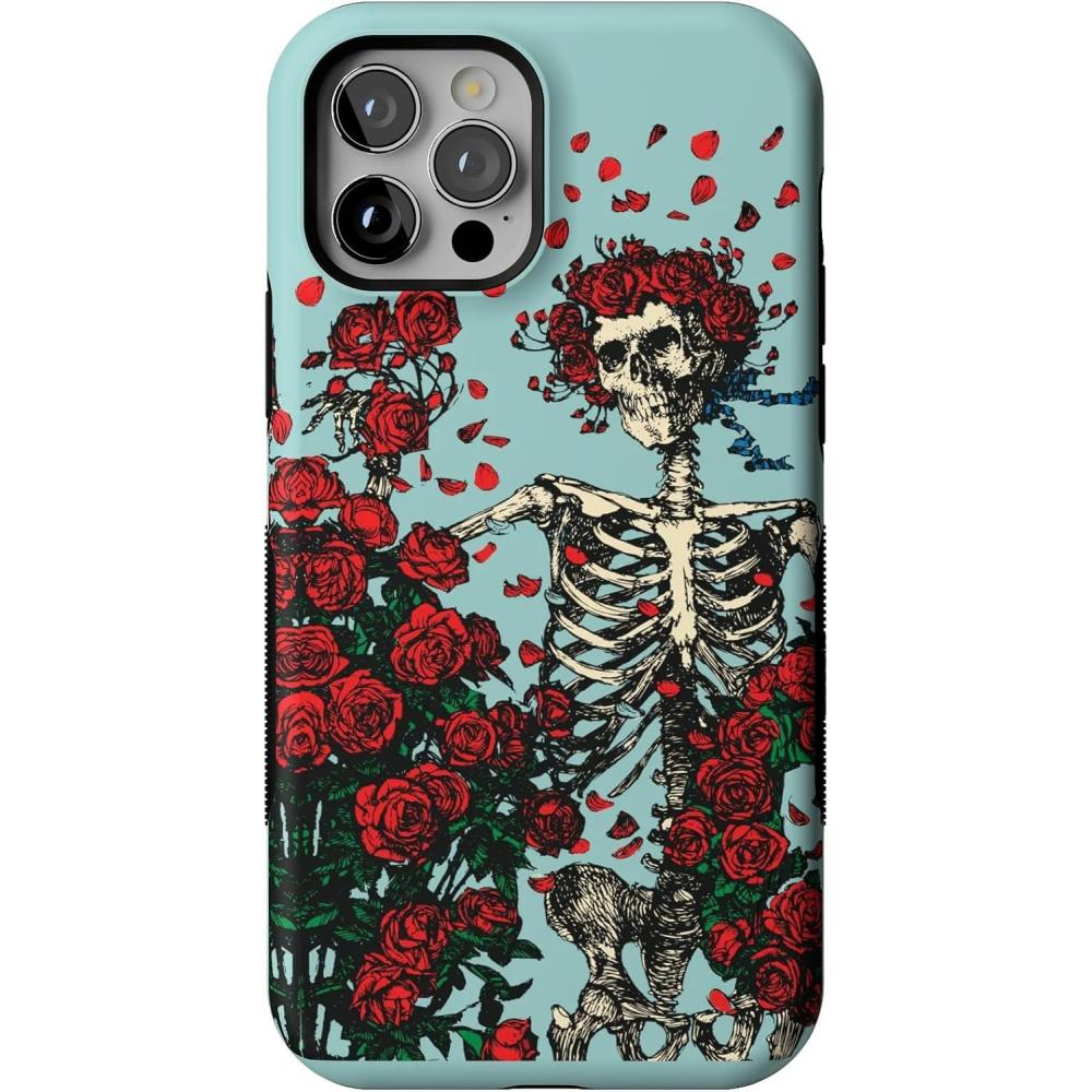 imageCasely iPhone 1212 Pro Case  Tropical Dreams  Pura Vida  Compatible with MagSafe  Bold Protective DesignForever Grateful  Grateful Dead Skeleton Floral