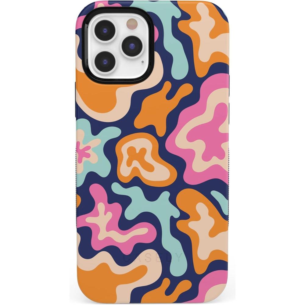imageCasely iPhone 1212 Pro Case  Tropical Dreams  Pura Vida  Compatible with MagSafe  Bold Protective DesignMidnight Color Splash  Abstract Retro
