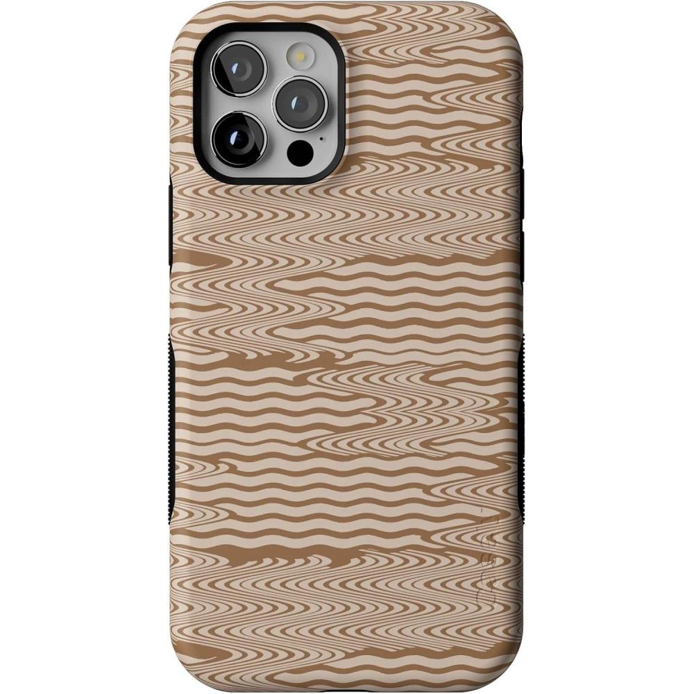 imageCasely iPhone 1212 Pro Case  Tropical Dreams  Pura Vida  Compatible with MagSafe  Bold Protective DesignMocha Ripple  Brown Waves