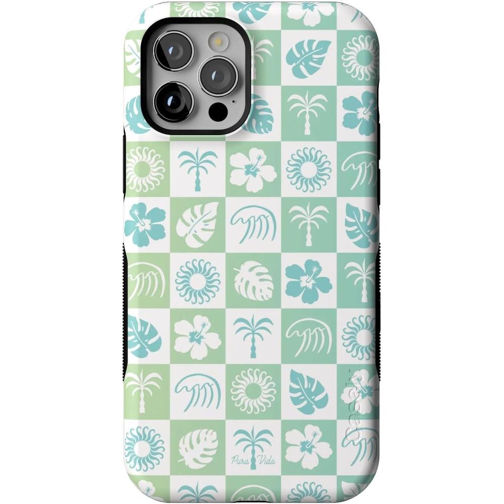 imageCasely iPhone 1212 Pro Case  Tropical Dreams  Pura Vida  Compatible with MagSafe  Bold Protective DesignPura Vida  Coastal Checkers