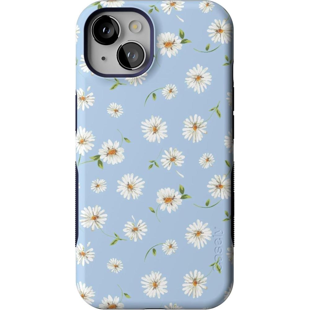 imageCasely iPhone 13 Case  Field of Flowers  Pastel Floral  Compatible with MagSafe  Bold Protective DesignDaisy Daydream  Baby Blue Floral