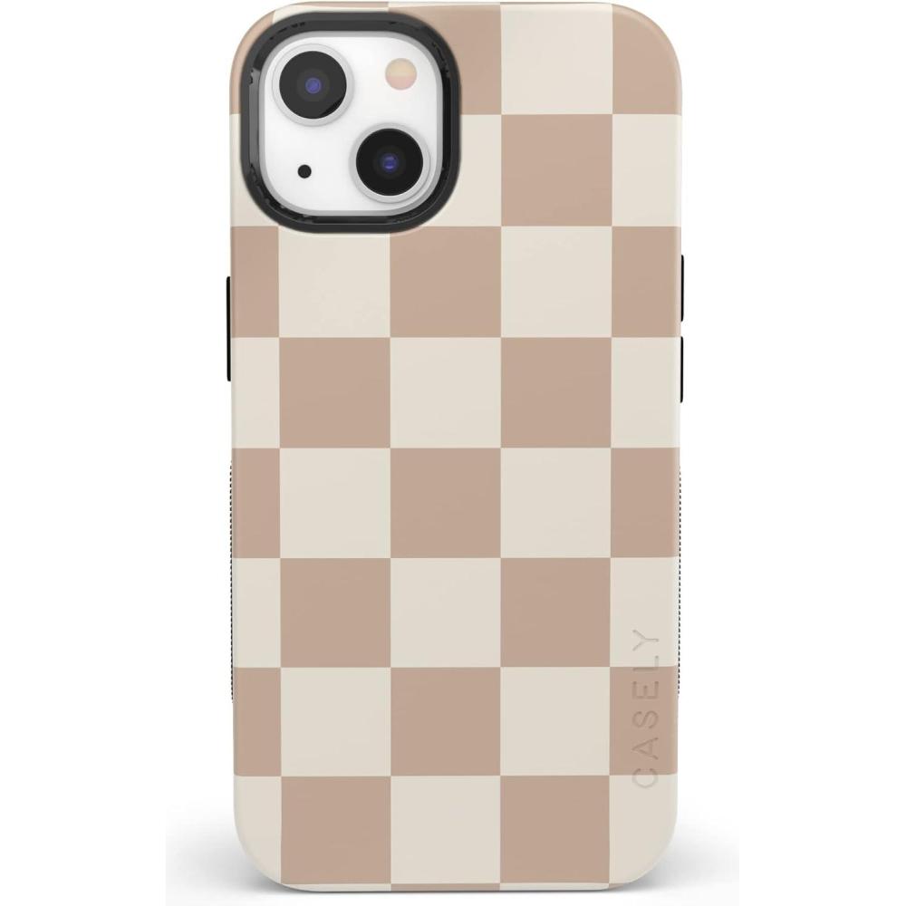 imageCasely iPhone 13 Case  Field of Flowers  Pastel Floral  Compatible with MagSafe  Bold Protective DesignFit Check  Neutral Checkerboard