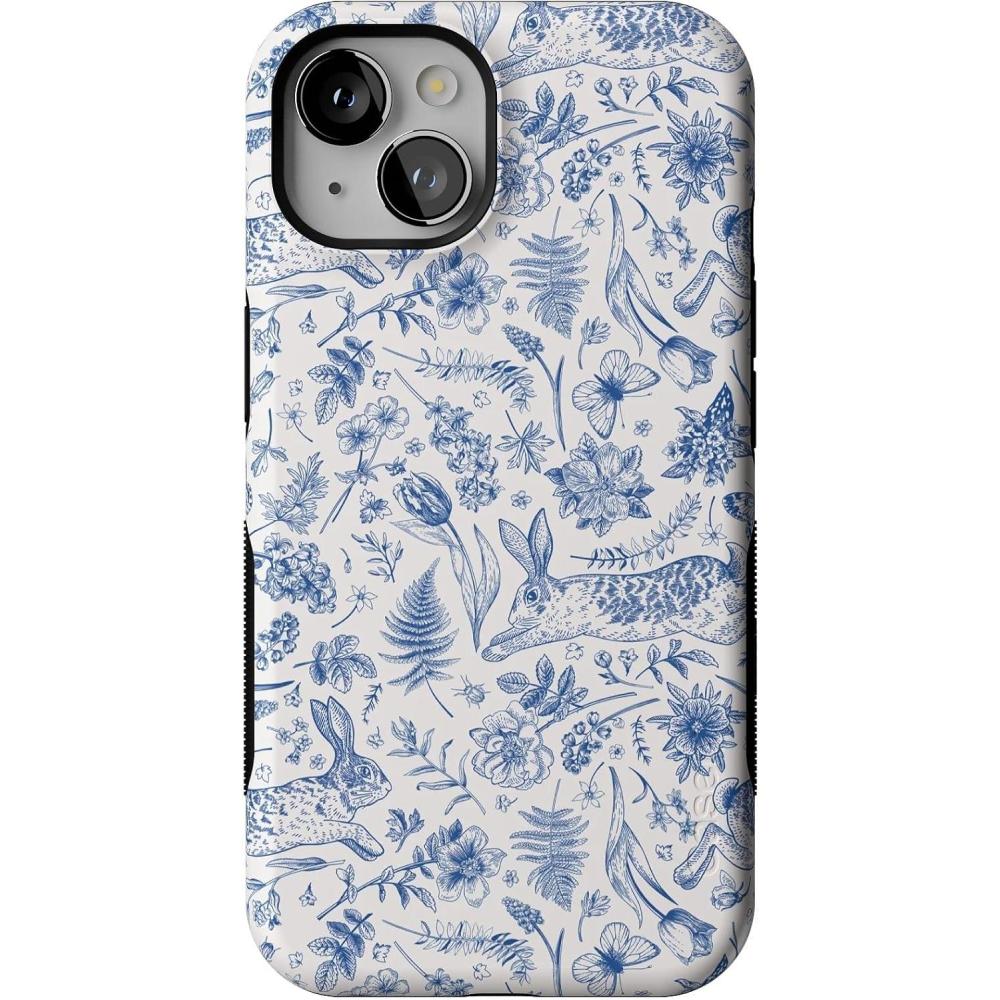 imageCasely iPhone 13 Case  Field of Flowers  Pastel Floral  Compatible with MagSafe  Bold Protective DesignHop  Bloom  Bunny Toile