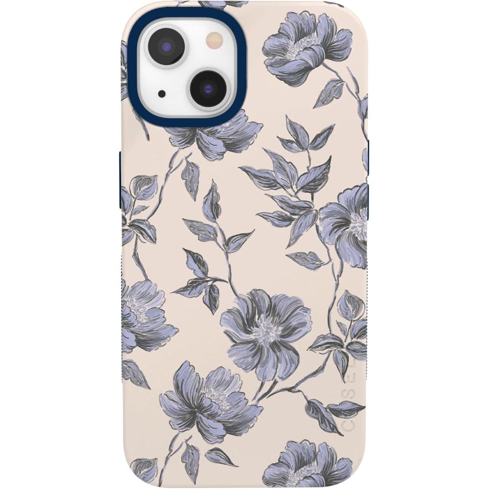 imageCasely iPhone 13 Case  Field of Flowers  Pastel Floral  Compatible with MagSafe  Bold Protective DesignInk  Iris  Vintage Floral
