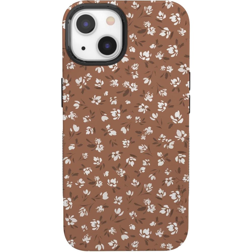 imageCasely iPhone 13 Case  Field of Flowers  Pastel Floral  Compatible with MagSafe  Bold Protective DesignMocha Meadow  Tiny Flowers