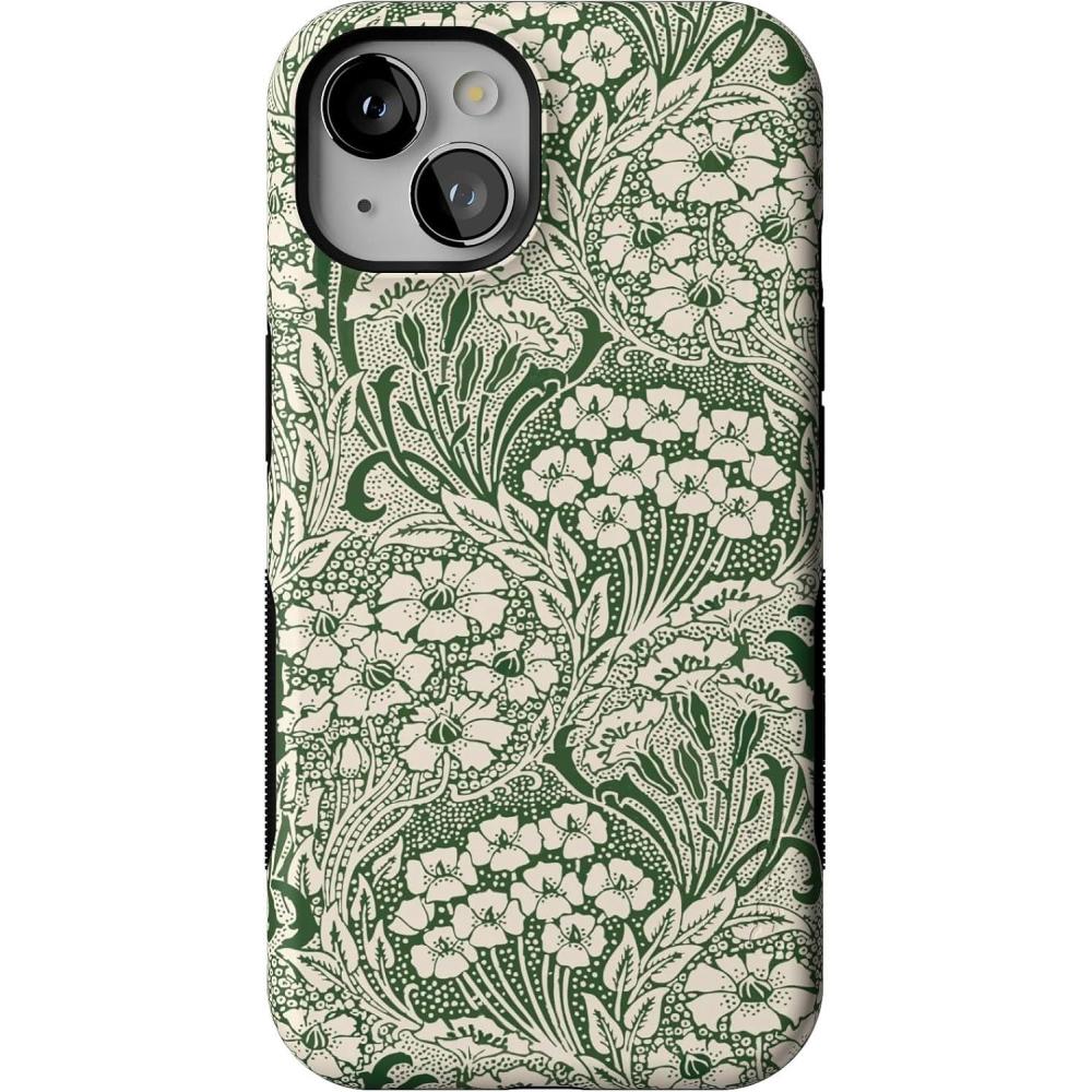 imageCasely iPhone 13 Case  Field of Flowers  Pastel Floral  Compatible with MagSafe  Bold Protective DesignMystic Meadow  Green Gardens