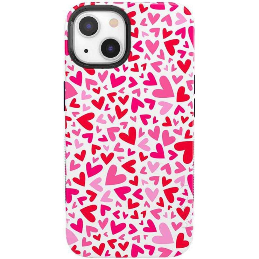 imageCasely iPhone 13 Case  Field of Flowers  Pastel Floral  Compatible with MagSafe  Bold Protective DesignXOXO  Pink Candy Hearts