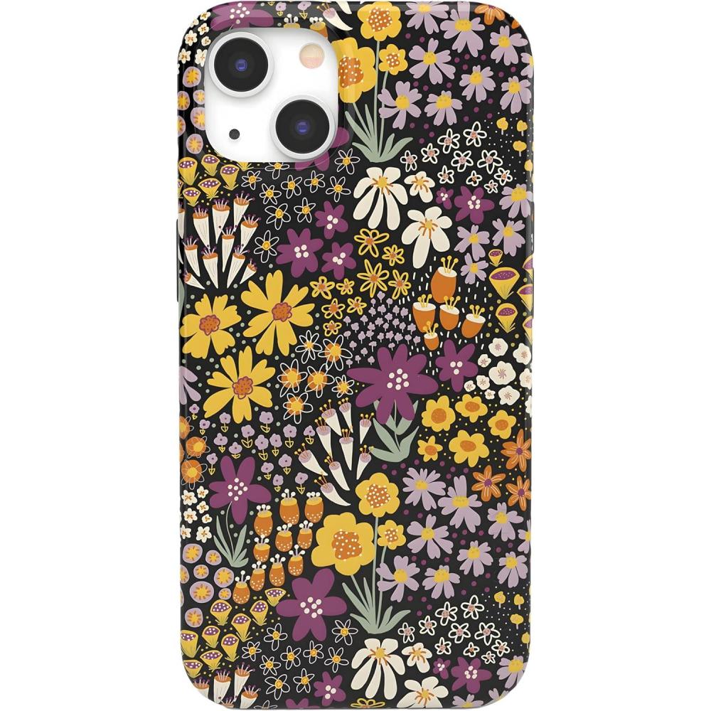 imageCasely iPhone 13 Case  Fit Check  Neutral Checkerboard  Compatible with MagSafe  Classic Ultra Slim DesignFalling for You  Plum Floral