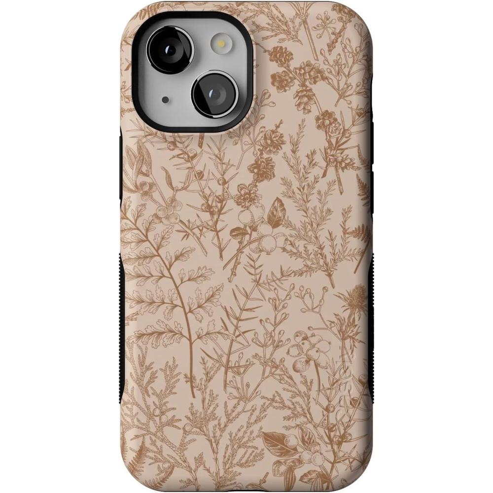 imageCasely iPhone 13 Mini Case  Id Pick You  Red Strawberry  Compatible with MagSafe  Bold Protective DesignBeige Garden  Neutral Floral