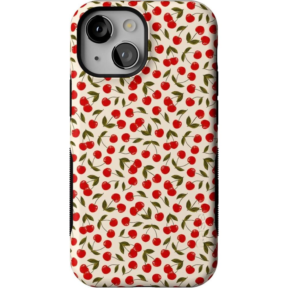 imageCasely iPhone 13 Mini Case  Id Pick You  Red Strawberry  Compatible with MagSafe  Bold Protective DesignCherry on Top  Red Cherries
